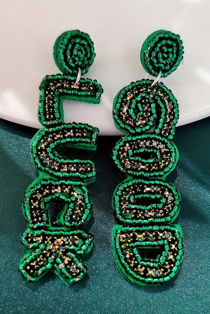 Boucles d'oreilles pendantes en perles de riz GOOD LUCK