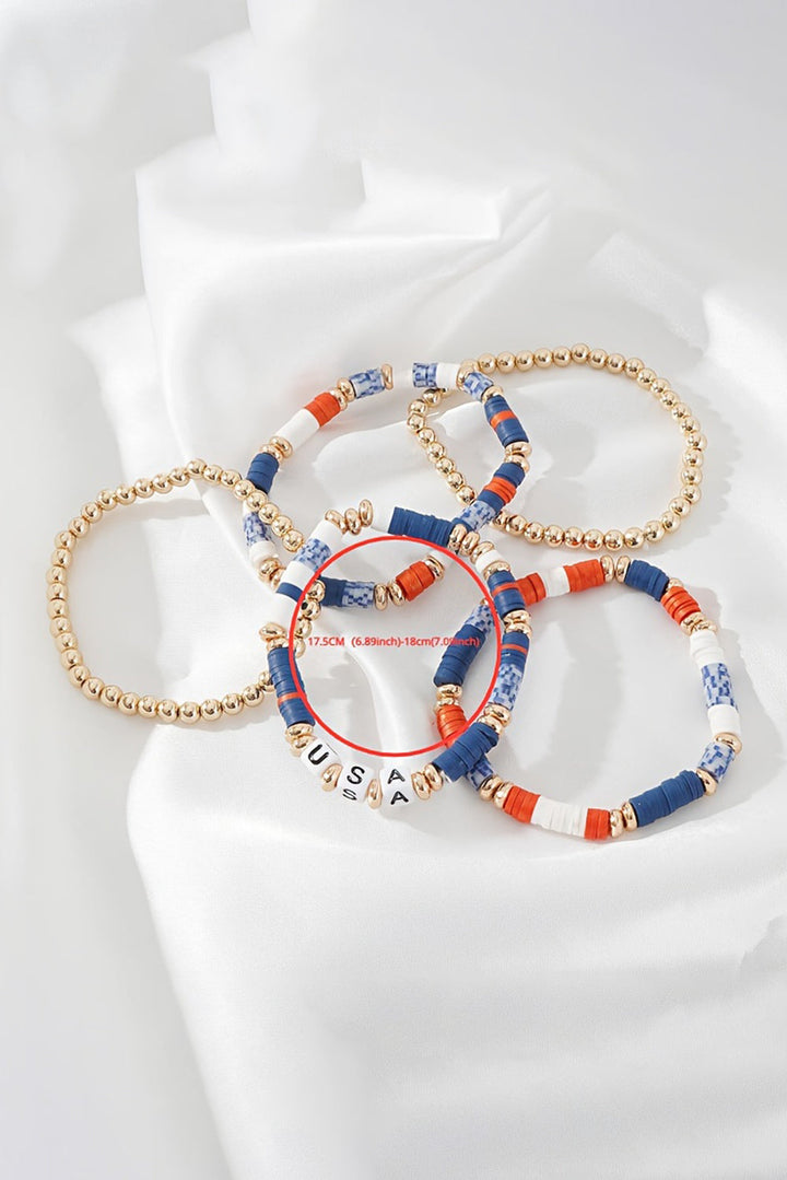 Ensemble de 5 bracelets de perles pour le jour de l'indépendance des États-Unis