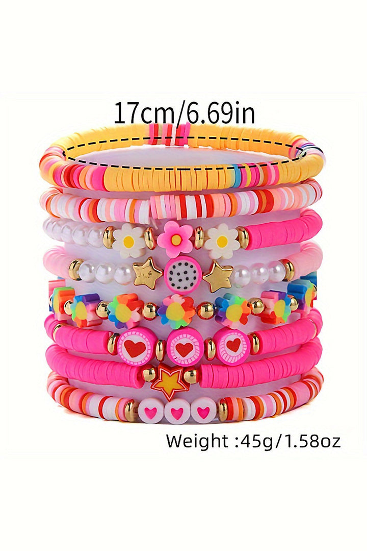 Valentinstag Herz Blume Perlen mehrlagiges Armband