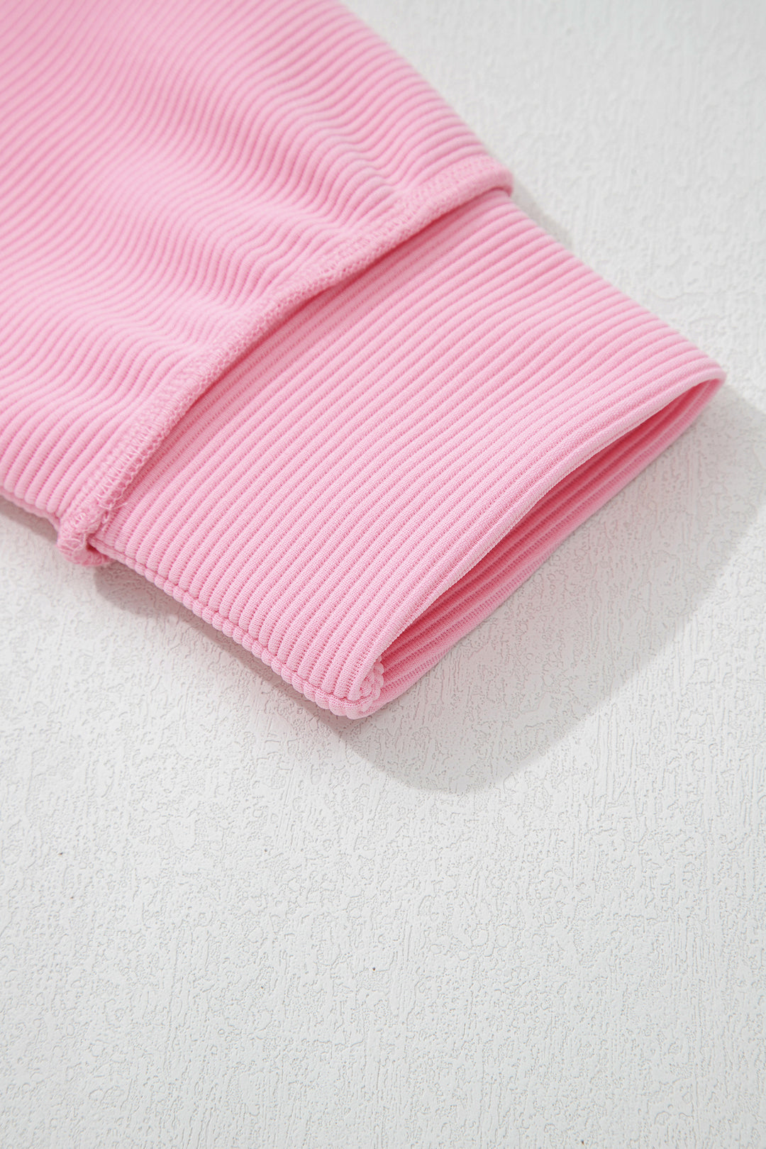 Horizontal Ribbed Exposed Seam Detail Drop Shoulder Baggy Pullover