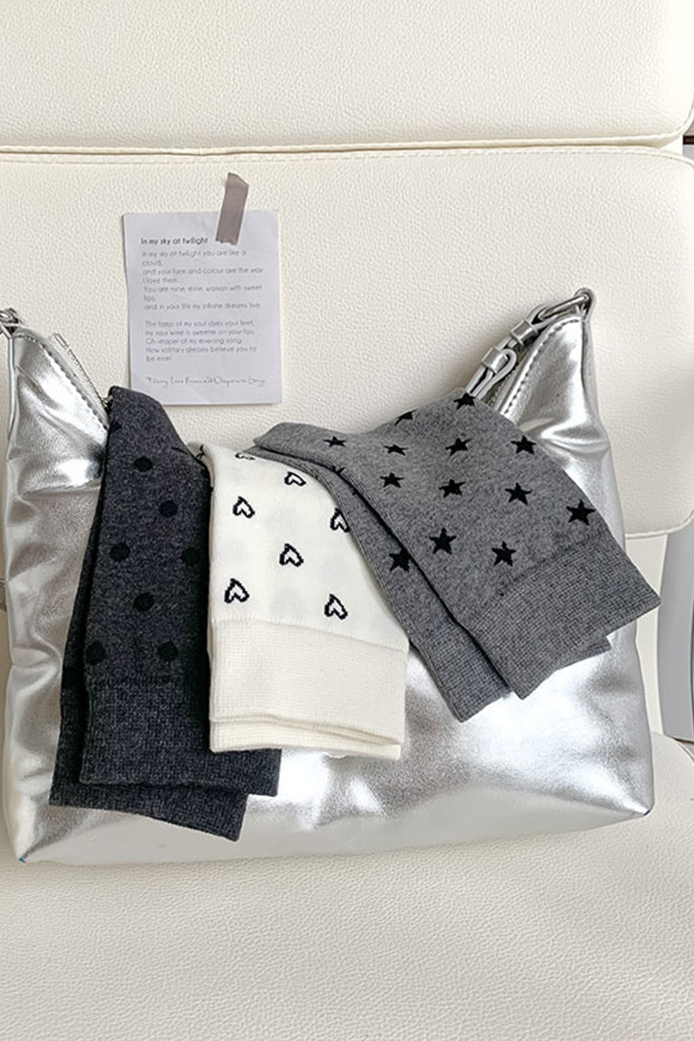 Chaussettes mi-mollet à bords côtelés et nœuds