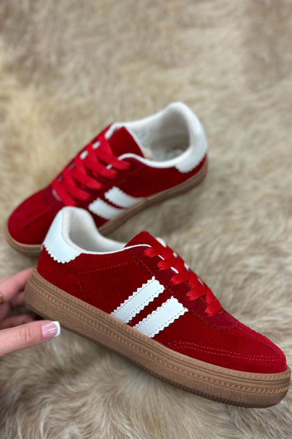 Vintage Striped Patchwork Lace-up Flat Shoes