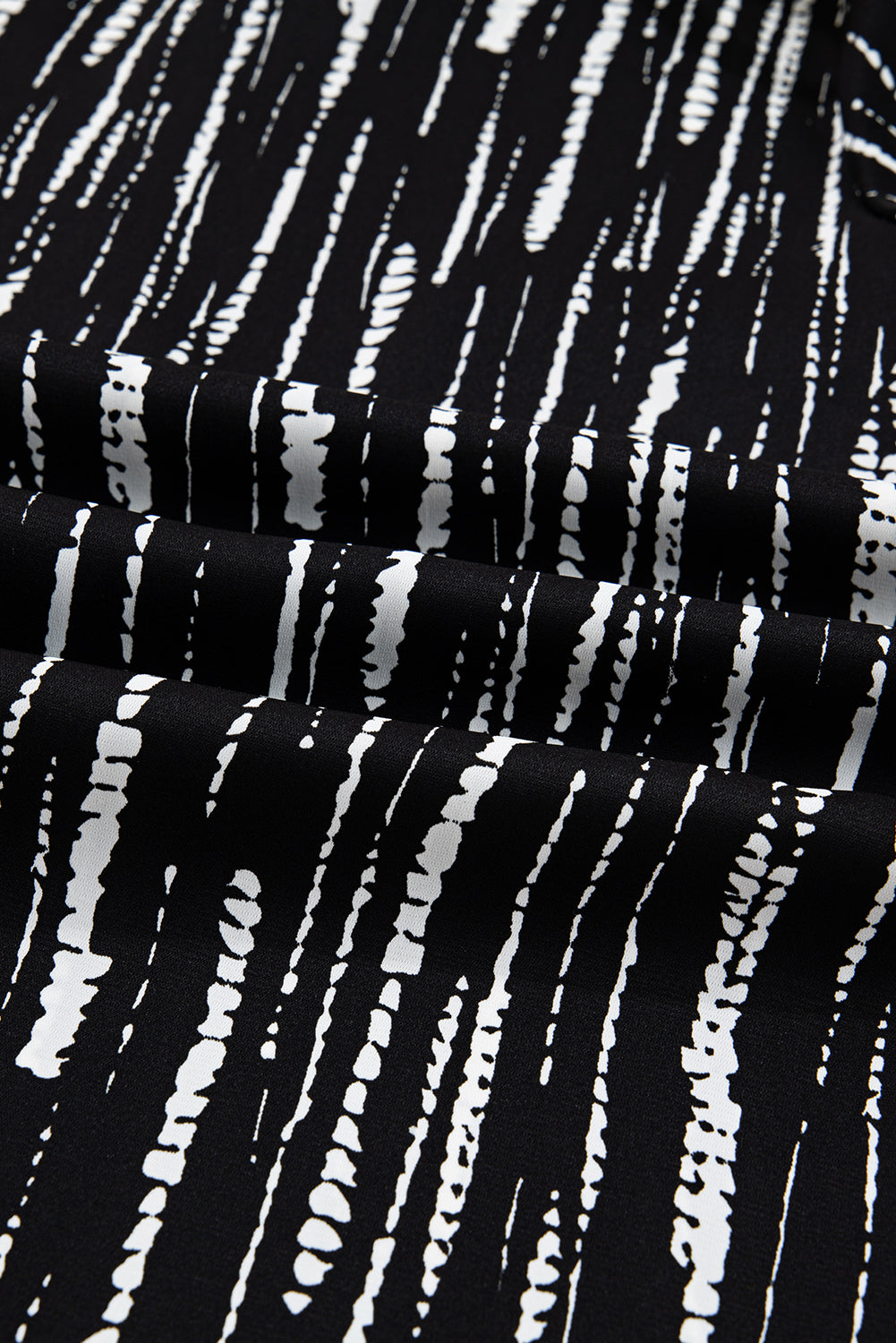 Black Abstract Printed V Neck Fall Blouse