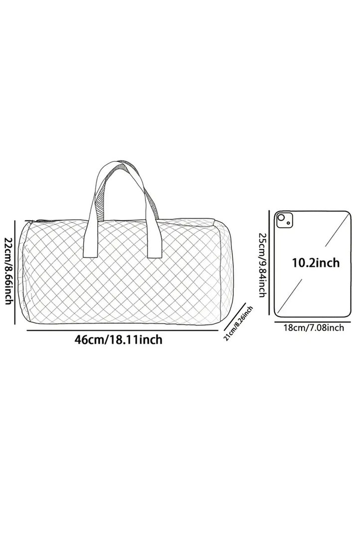 Grand sac de sport matelassé à fermeture éclair et imprimé en forme de cœur