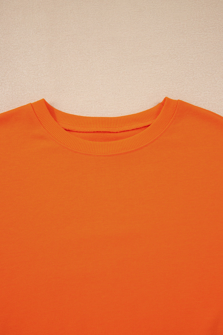 Orange Varsity Stripe Detail Pullover Mini Skort Set