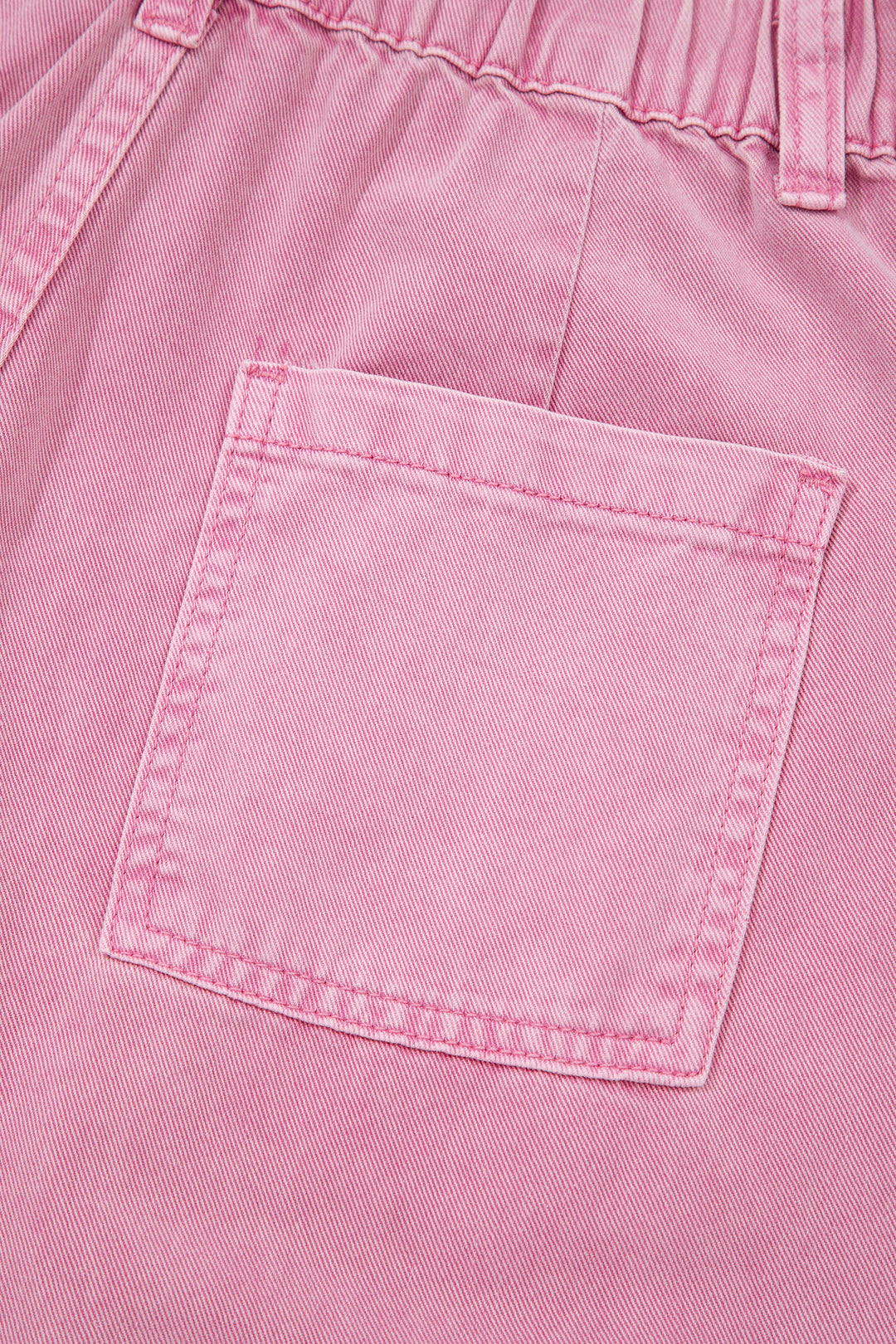 Pink Beaded Side Detail Split Loose Jeans