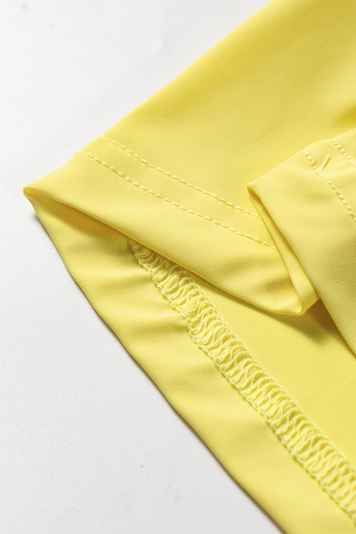 Summer Yellow Cream Daring Back Cutout Active Mini Dress