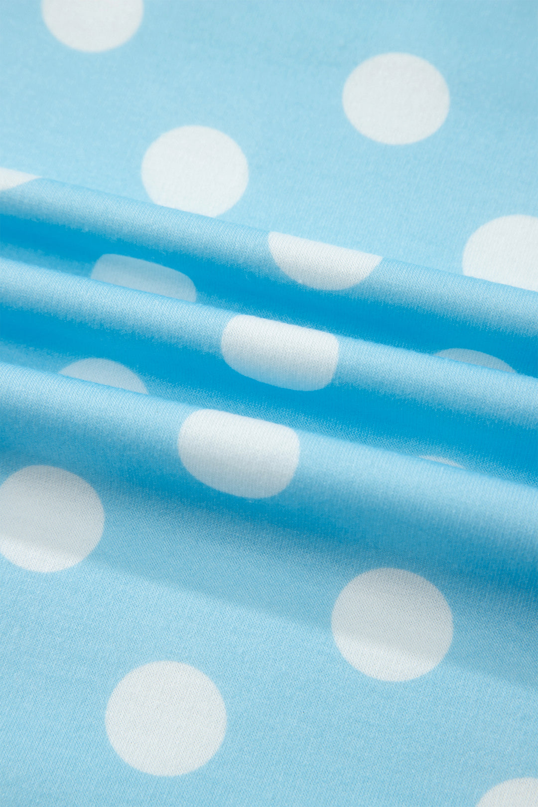 Sky Blue Polka Dot Short Sleeve Top and Pants Set