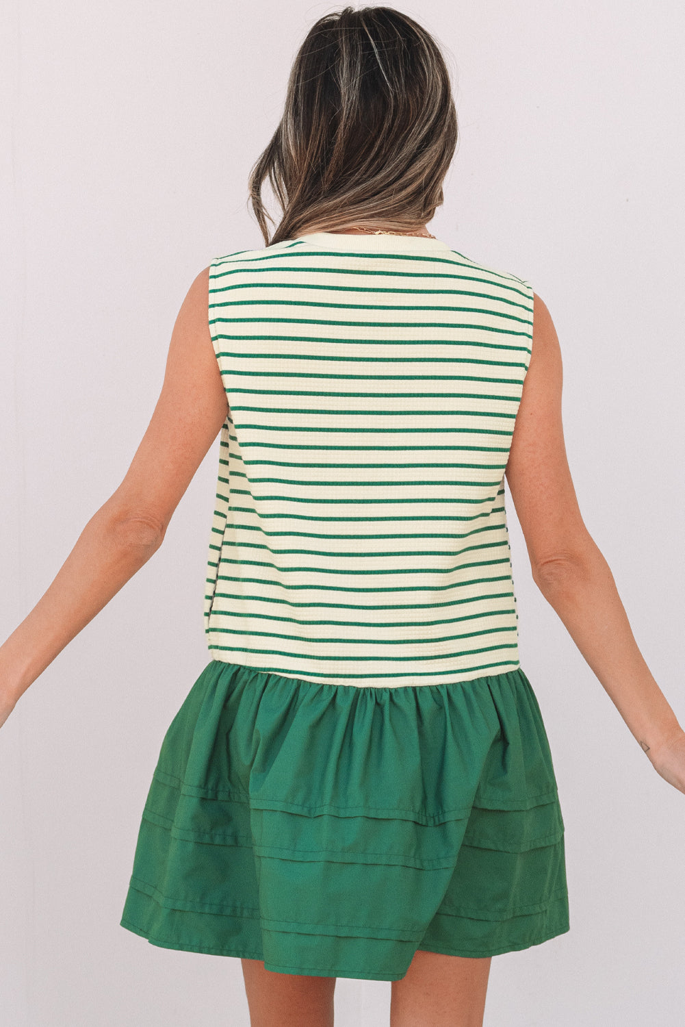 Woven Ruffled Sleeveless Mini Dress