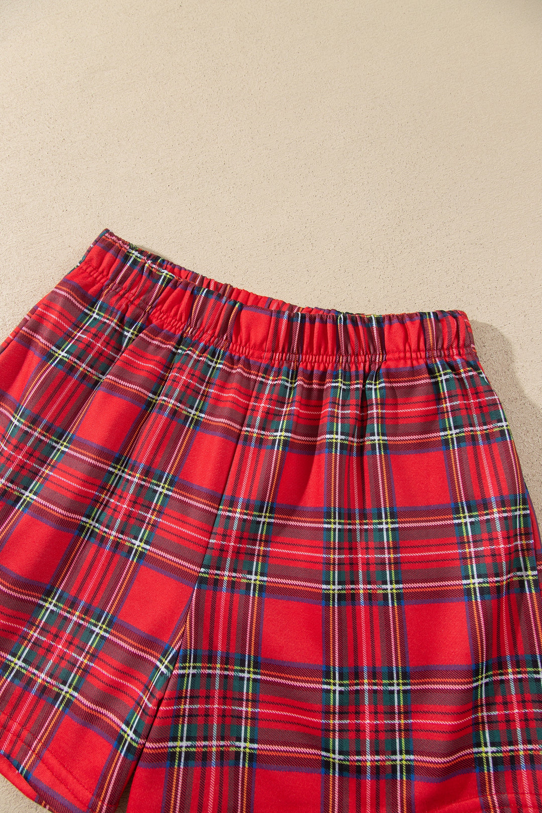 Red Plaid MERRY Holiday Long Sleeve Top and Shorts Set