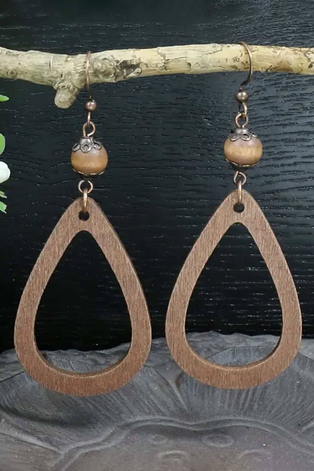 Vintage Hollowed Waterdrop Shape Hook Earrings