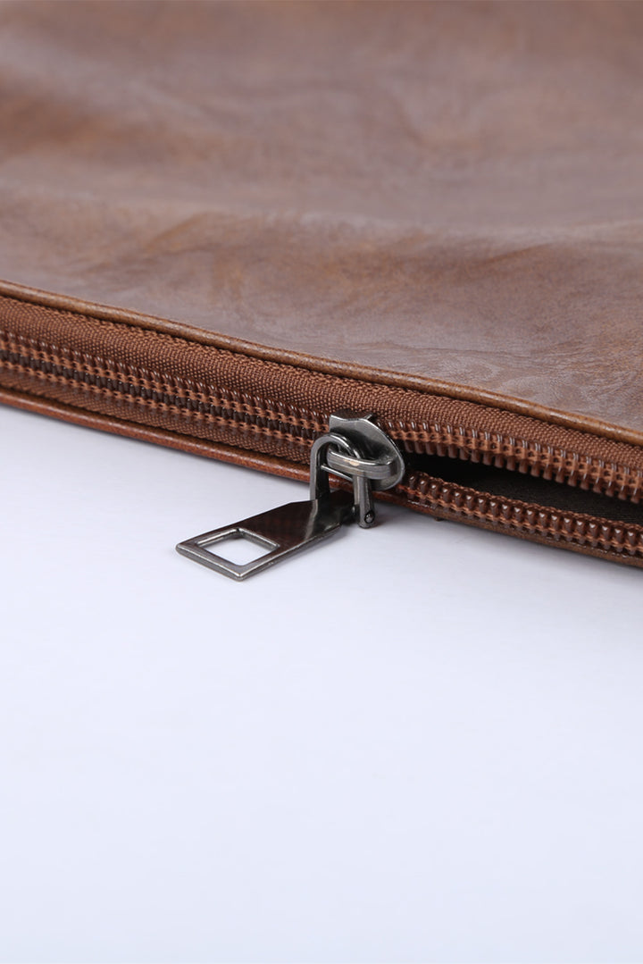 Vintage Leather Oversized Clutch Bag