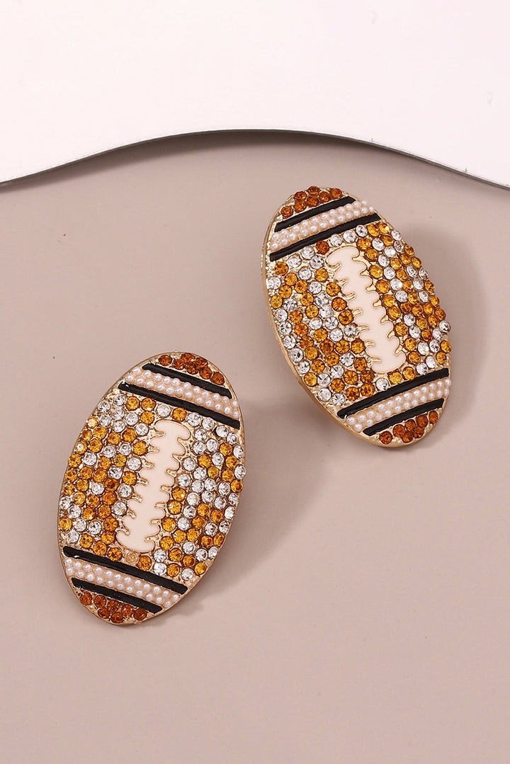 Strass-Ohrstecker für Rugby-Football-Spieltage