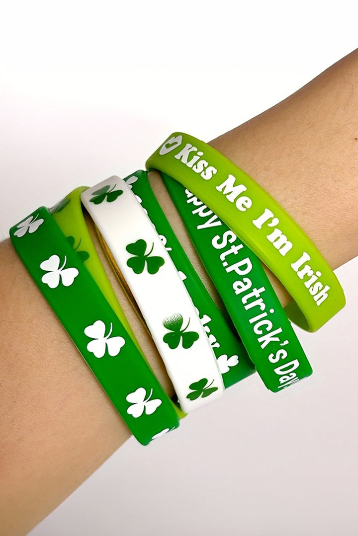Bracelet en silicone imprimé trèfle de la Saint-Patrick