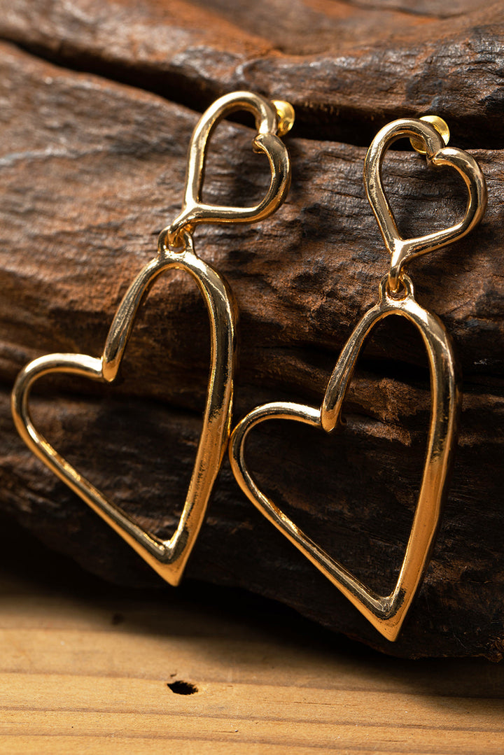 Boucles d'oreilles à tige en alliage en forme de cœur irrégulier