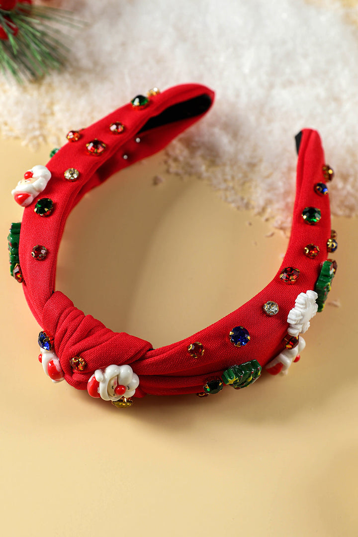 Bandeau noué en strass à motif de Noël