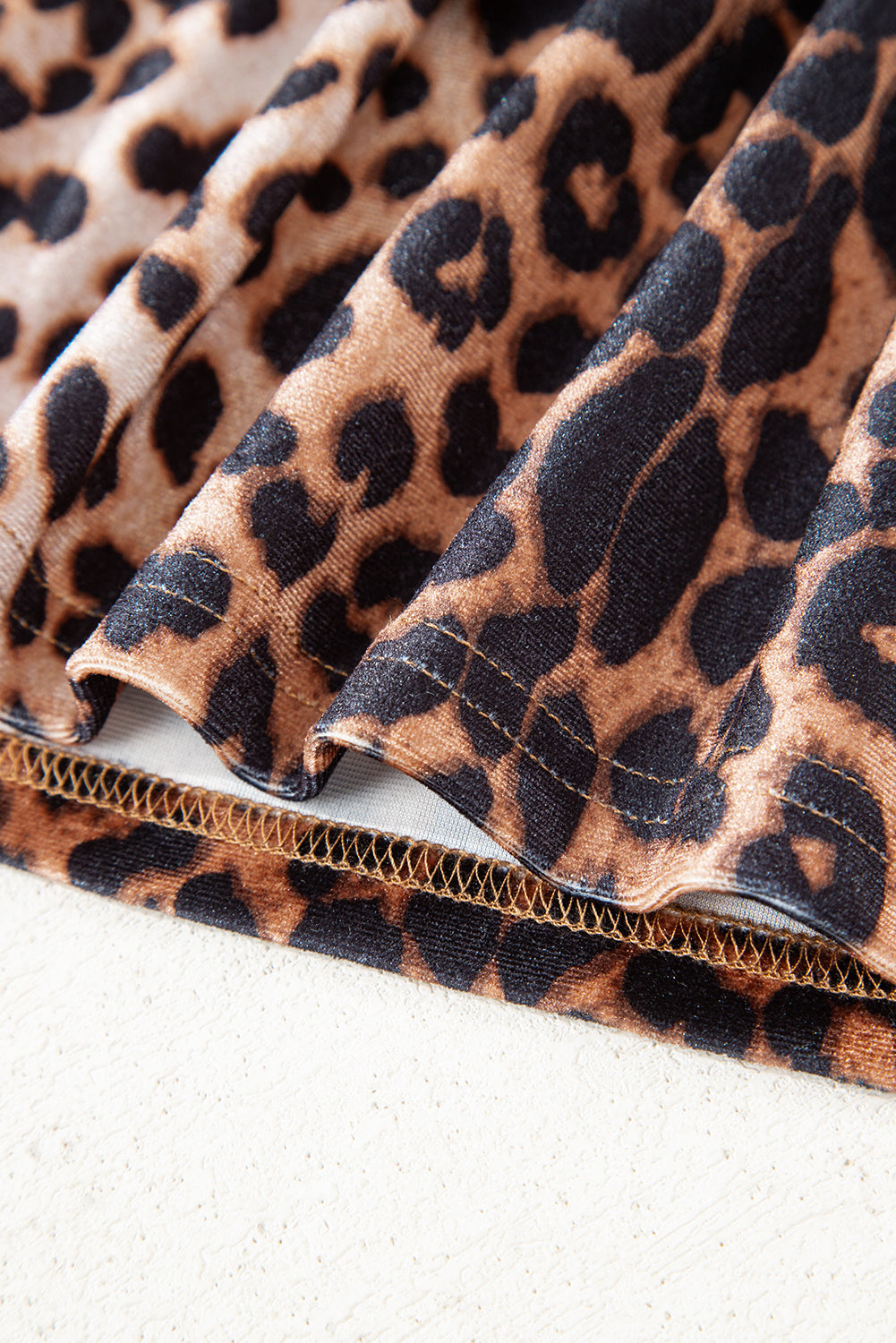 Fashion Brown Leopard Tiered Patchwork Hot Mini Skirt