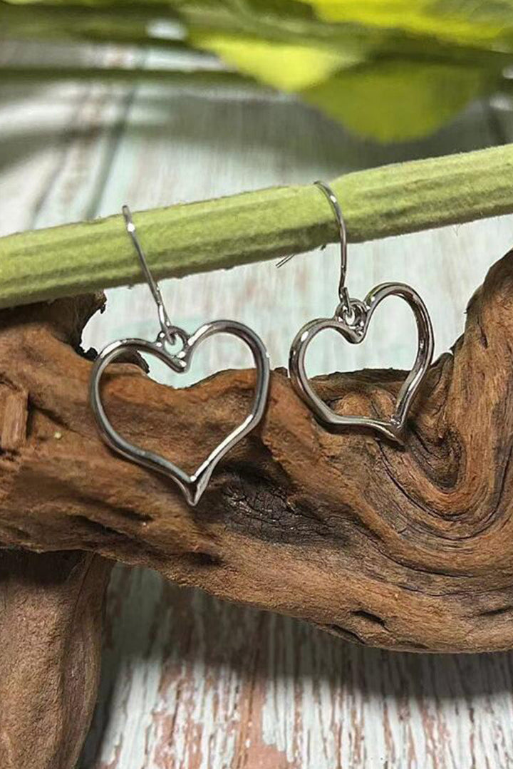 Boucles d'oreilles pendantes à crochet en forme de cœur