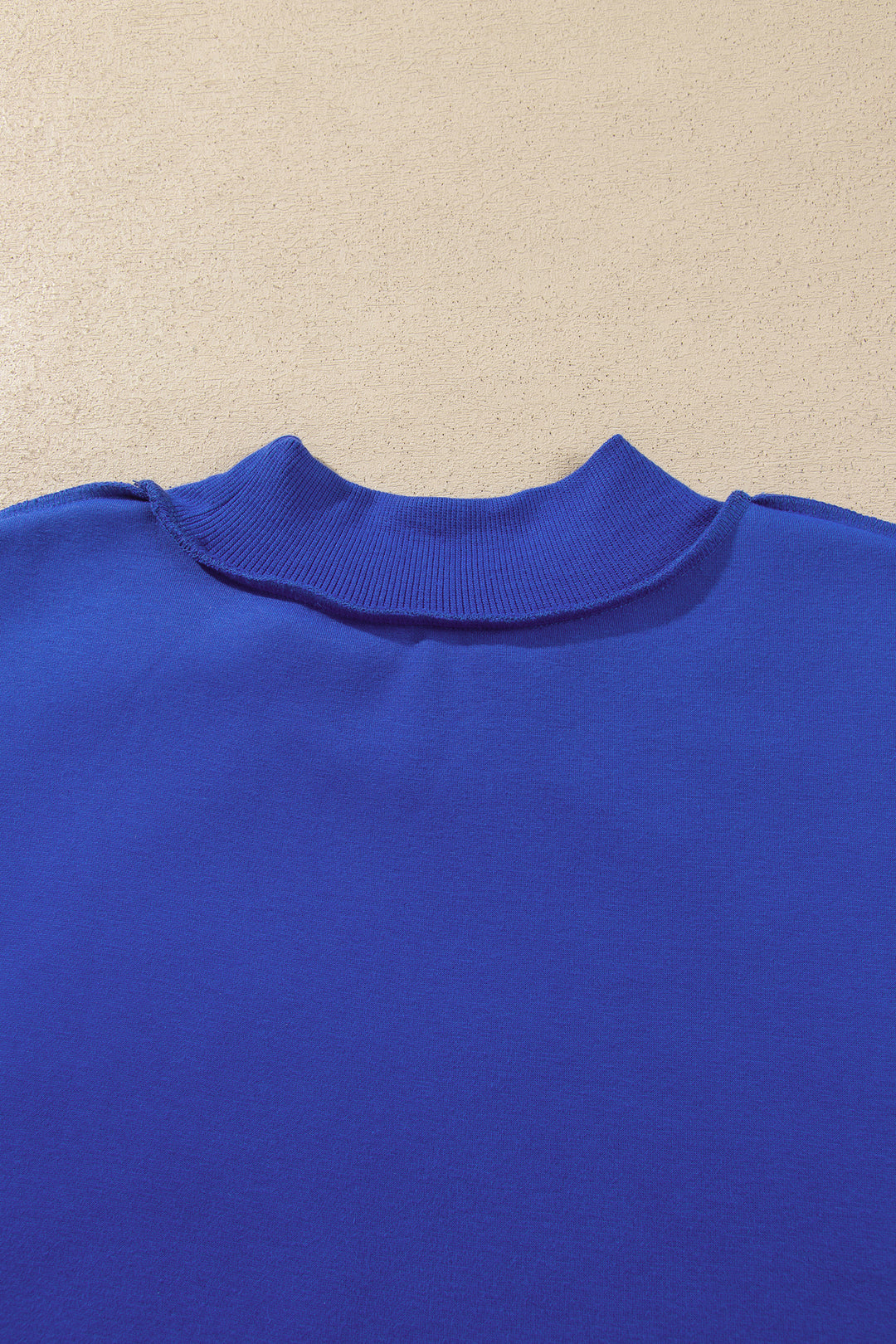 Bluing Oversize Drop Shoulder Reversible Mock Neck Sweatshirt