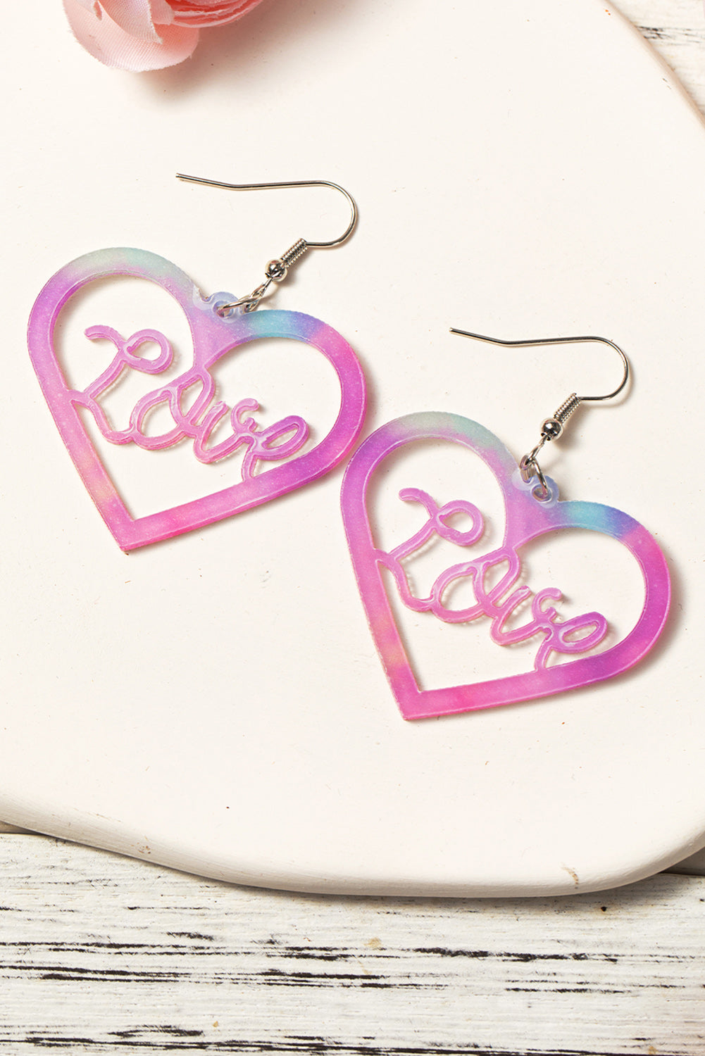 Boucles d'oreilles tendance en forme de cœur creux pour la Saint-Valentin