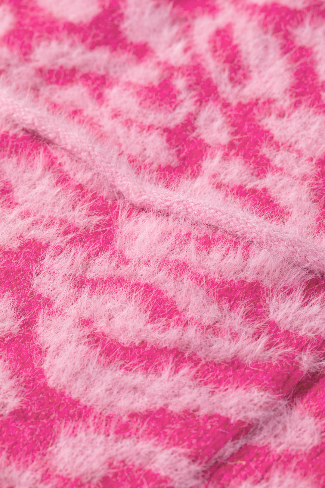 New Pink Leopard Print Knit Sleeveless Regular Wash Sweater Vest