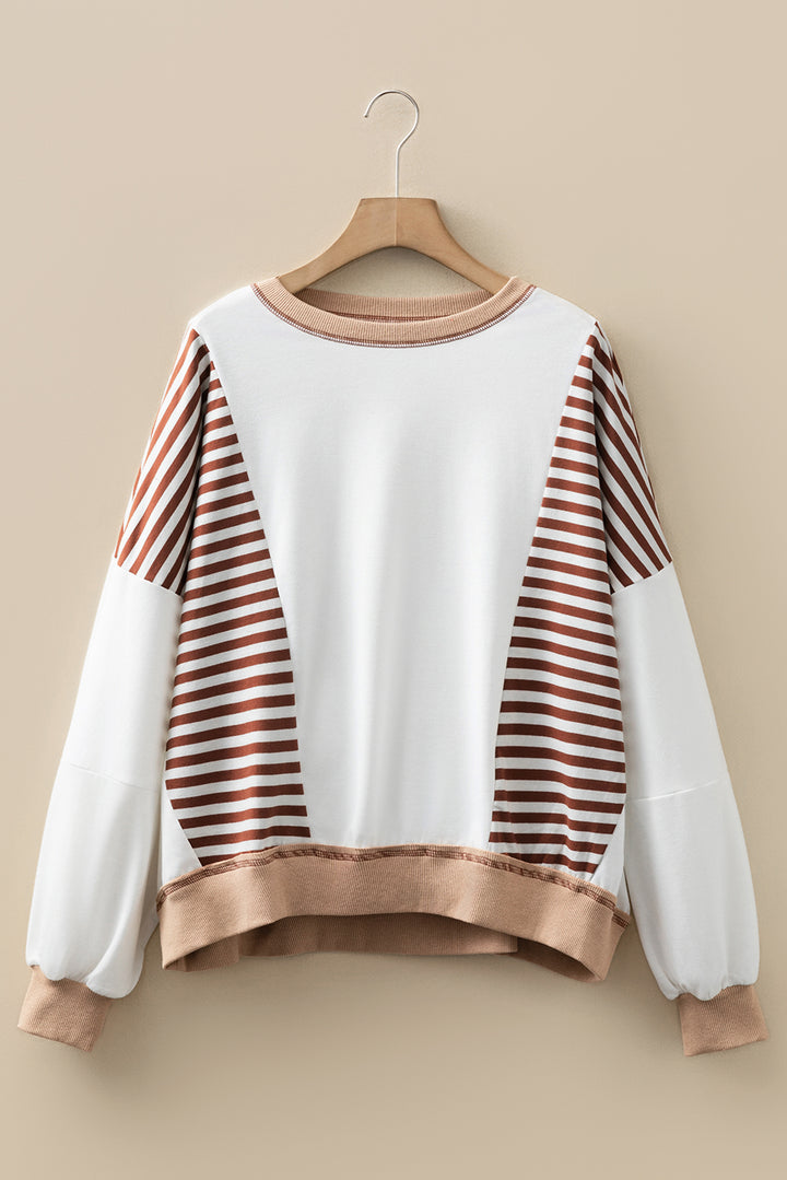 Colorblock Patchwork Contrast Stitching Oversize Sweatshirt