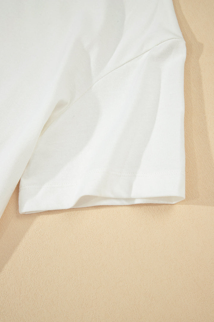 drop shoulder crew neck shift t shirt dress