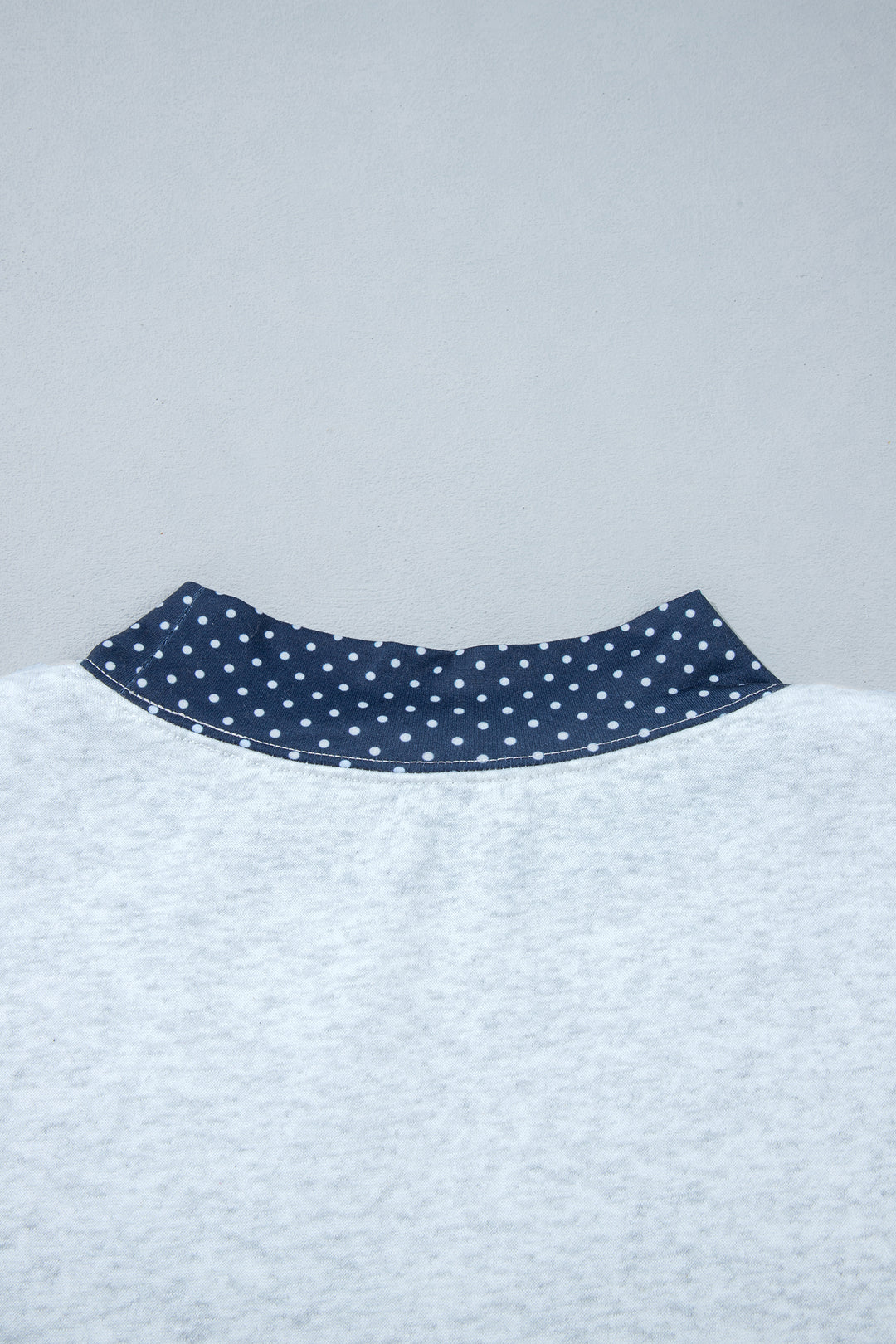 Light Grey Polka Dot Contrast Trim JESUS Letter Graphic Sweatshirt