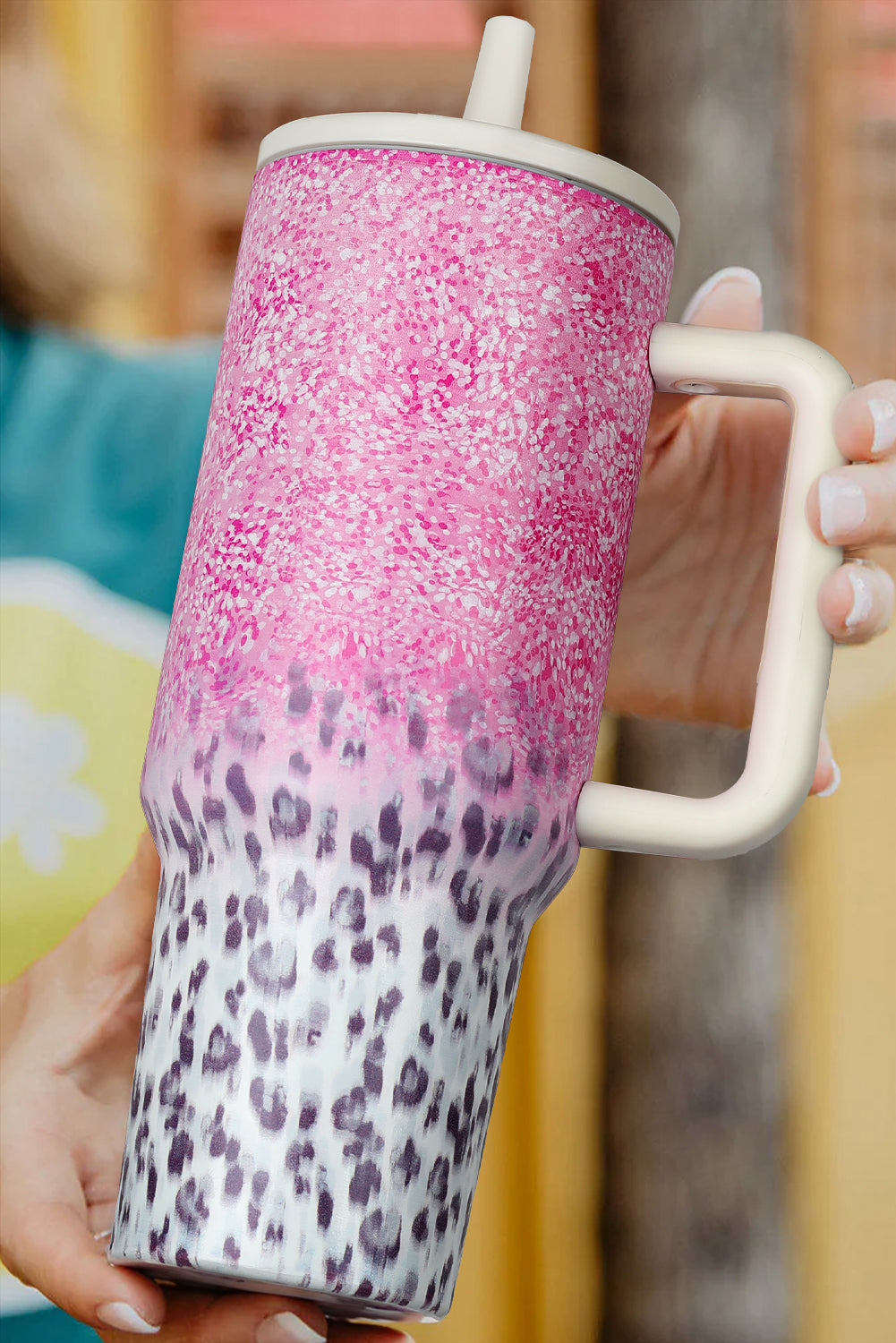 Leopard Gradient 40oz Stainless Steel Thermos Travel Cup