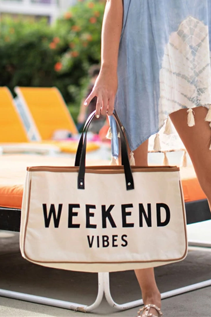 Sac fourre-tout en toile WEEKEND VIBES