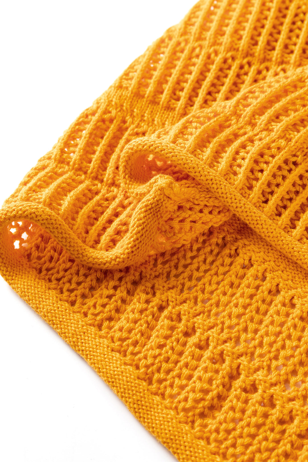 Hollow out Openwork Knit 3/4 Sleeve Sweater