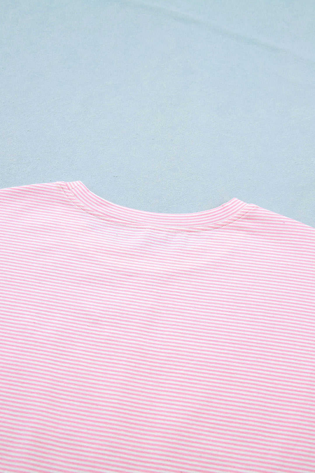 Pink Stripe Matching Oversized Tee and Drawstring Shorts Set