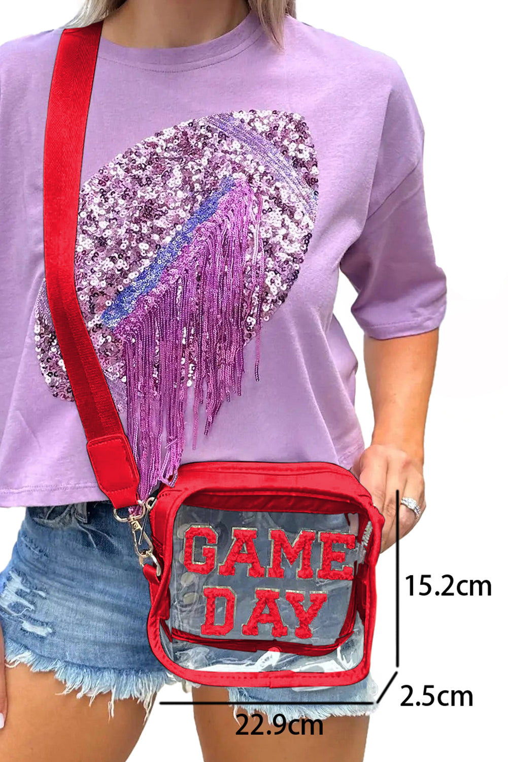 GAME DAY Rugby Football Transparente Umhängetasche