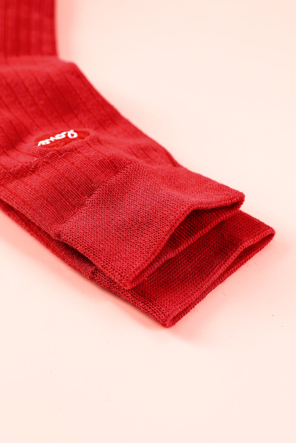 Chaussettes côtelées brodées Love à blocs de couleurs