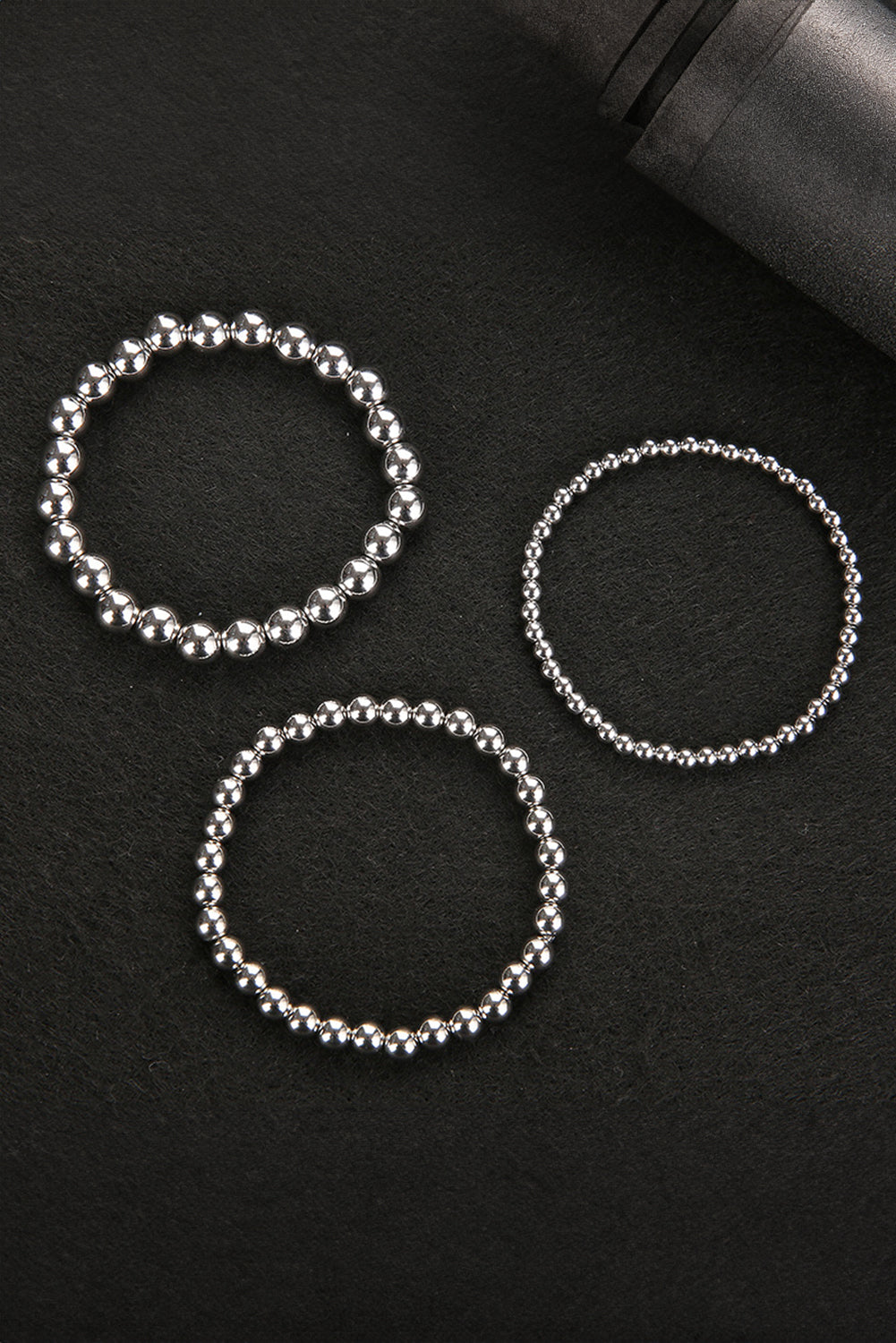 Ensemble de 3 bracelets à perles de 4/6/8 mm