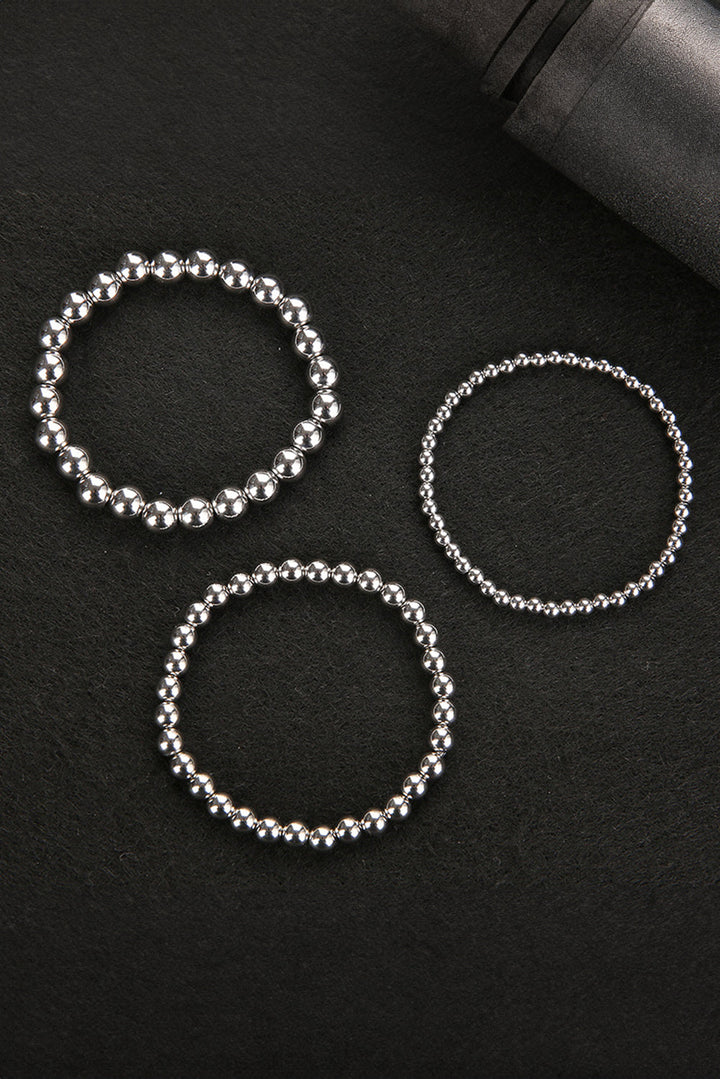 Ensemble de 3 bracelets à perles de 4/6/8 mm