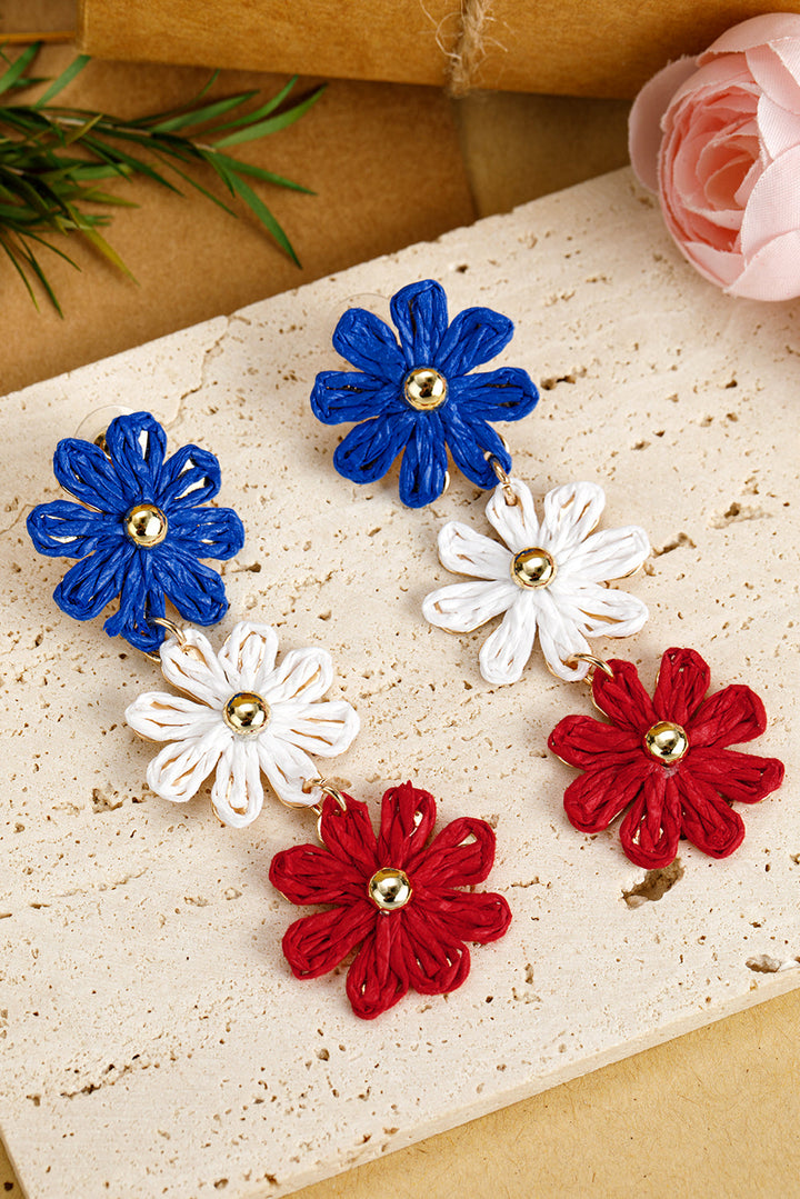 Boucles d'oreilles pendantes à fleurs au crochet