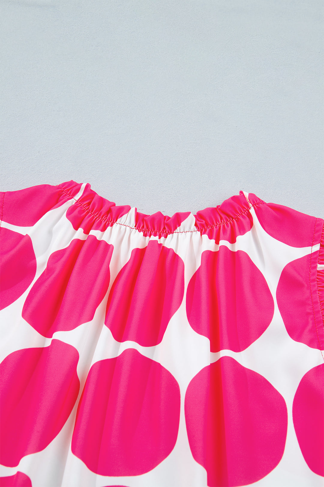 Rose Polka Dot Print Frilled Round Neck Shift Tank Top