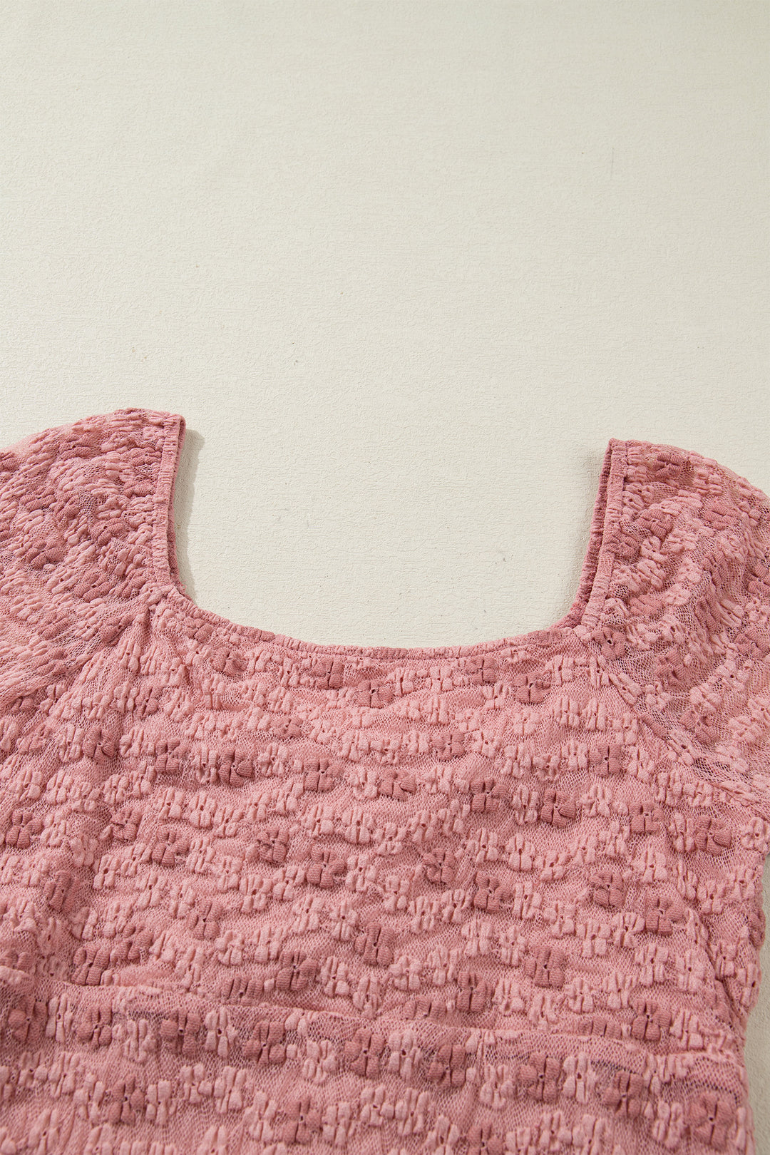 Drawstring Knot Detail Floral Lace Blouse