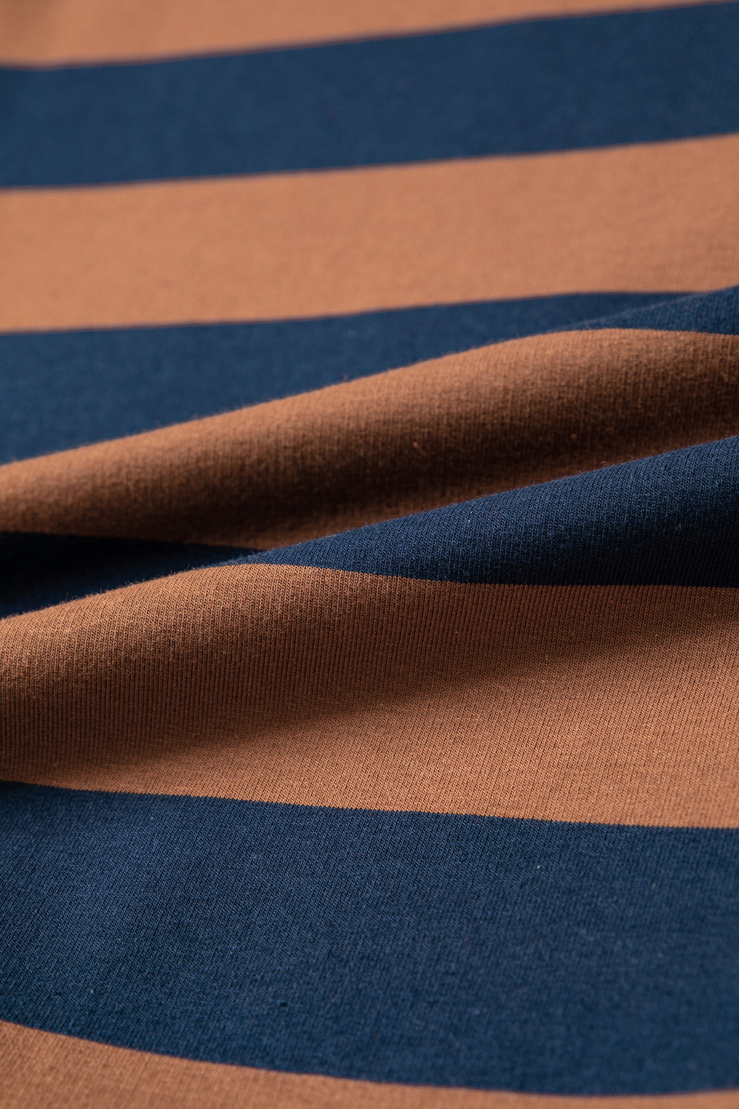 Brown Stripe Colorblock Mock Neck Relaxed Sweatshirt