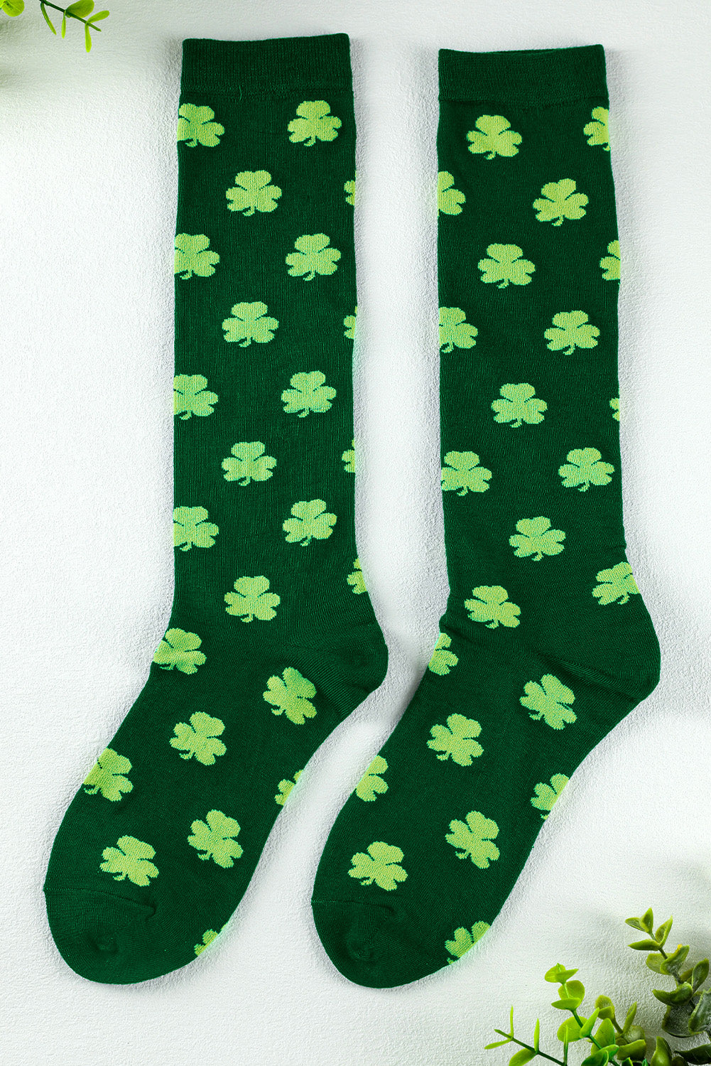 Schlauchsocken mit St. Patricks Kleeblatt-Print