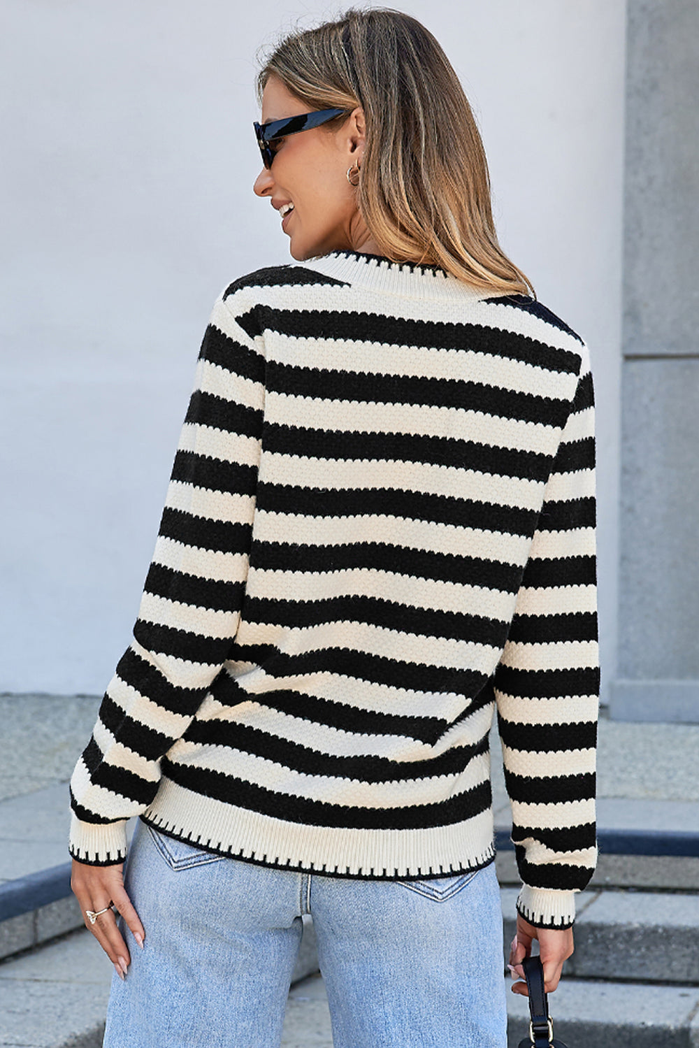 Chic Golden Button Cardigan Sweater
