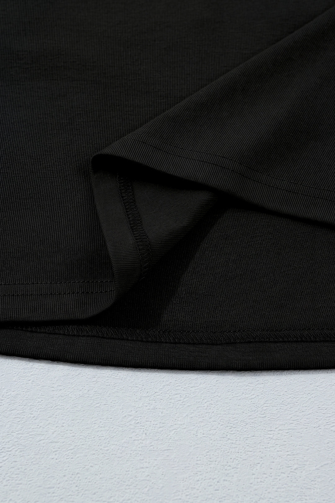 Black Color Block Drape V Neck Pleated Long Sleeve Top