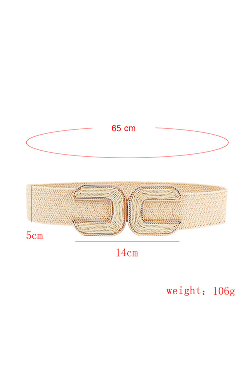 Ceinture large élastique tressée en paille