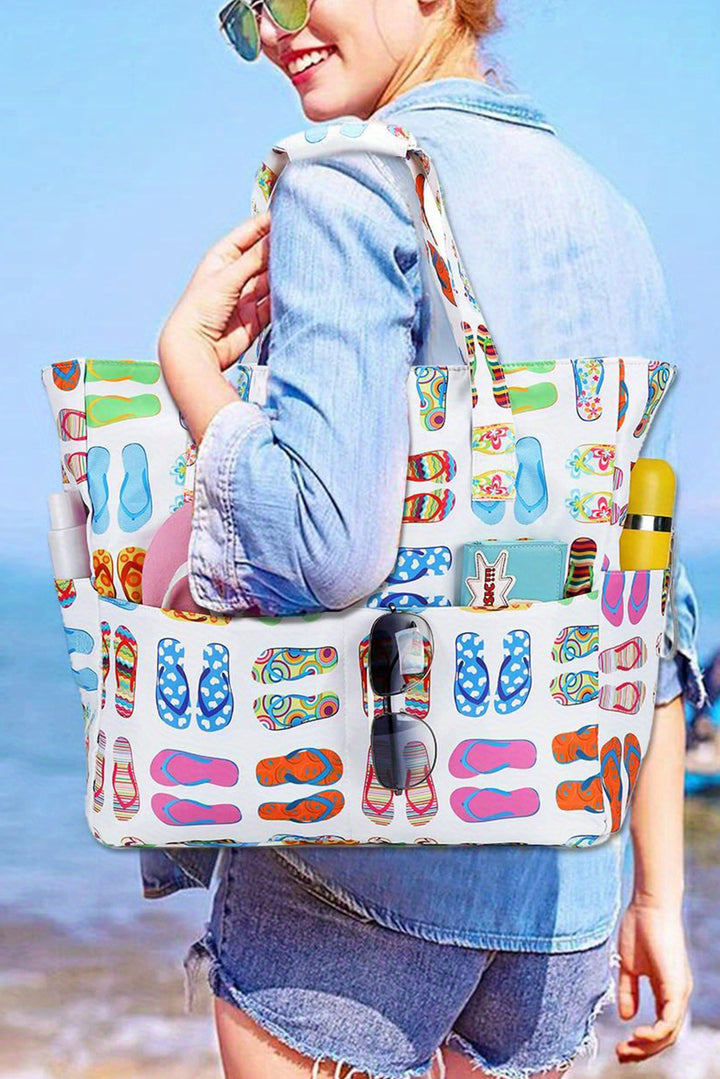 Wasserdichte Strandtasche mit Hausschuhen-Muster