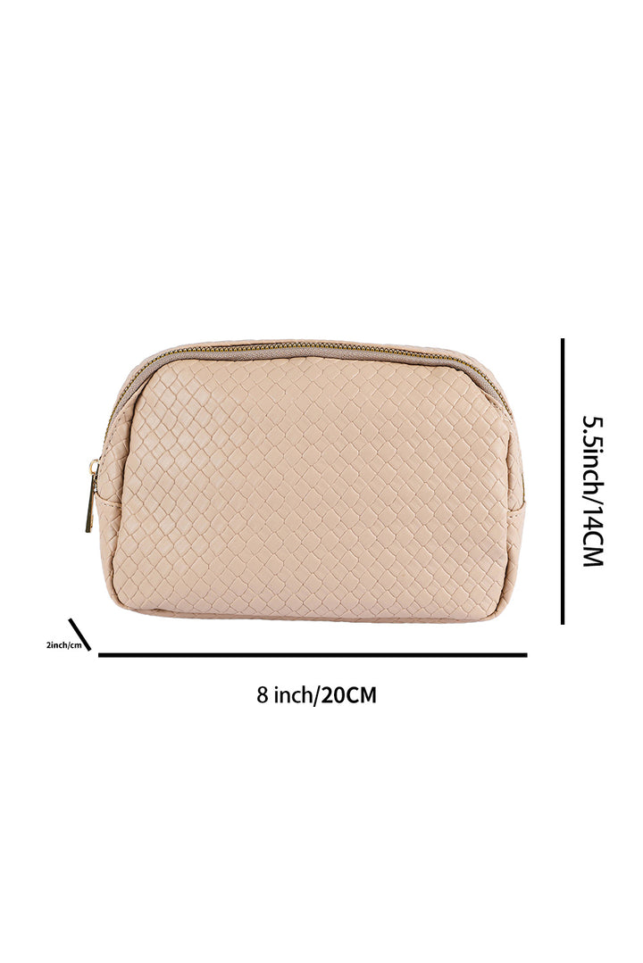 Checkered Zipped Buckle Strap Crossbody Bag