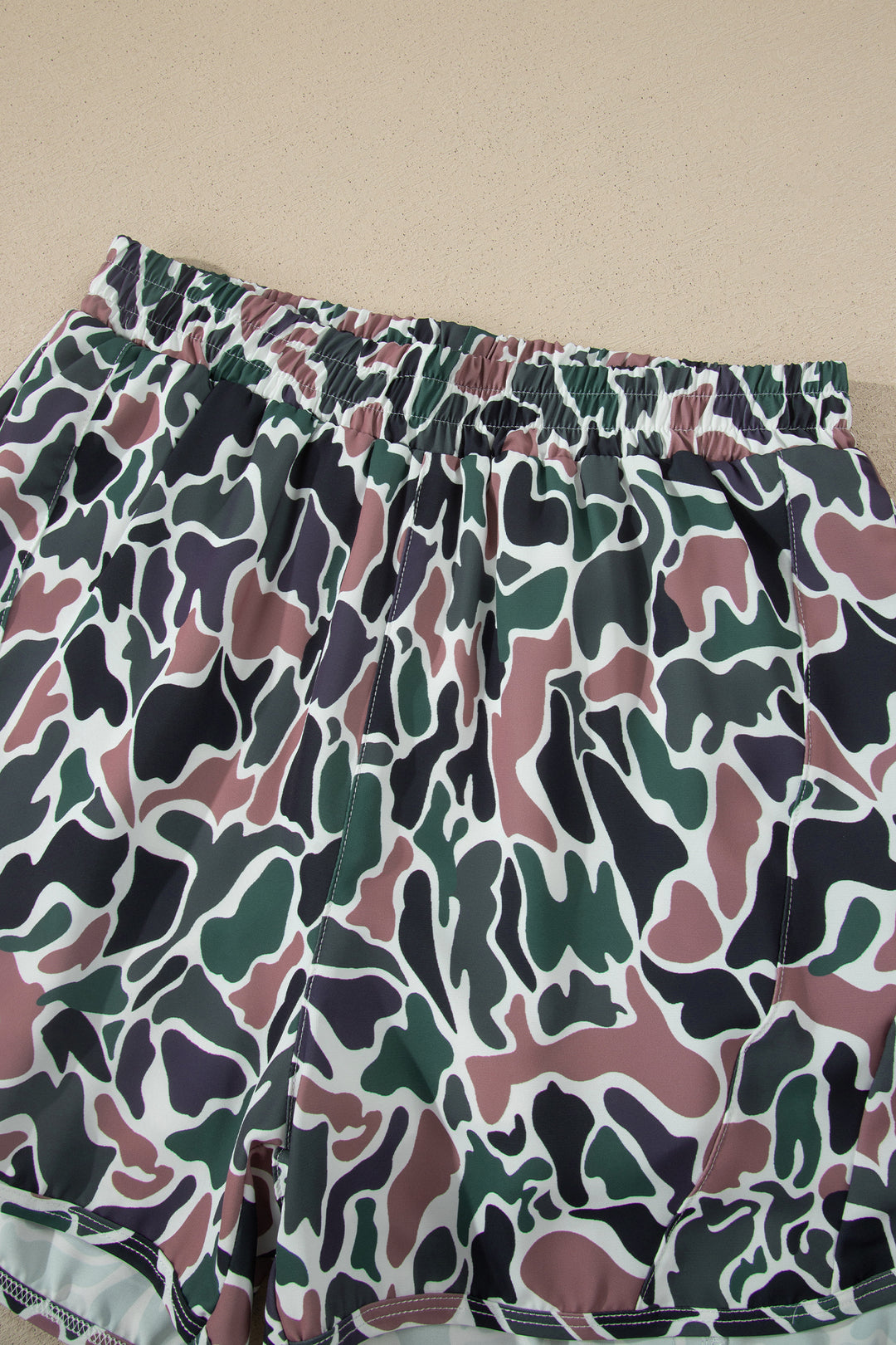 Multicolour Camouflage Print Athletic Lined Shorts