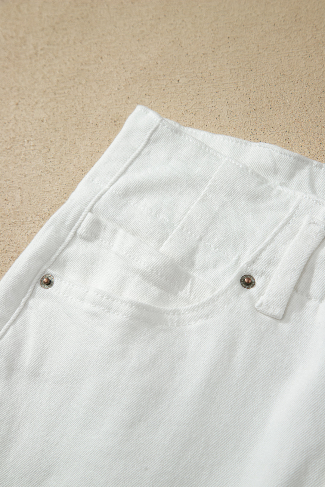 White 2-Button High Waist Wide Leg Jeans