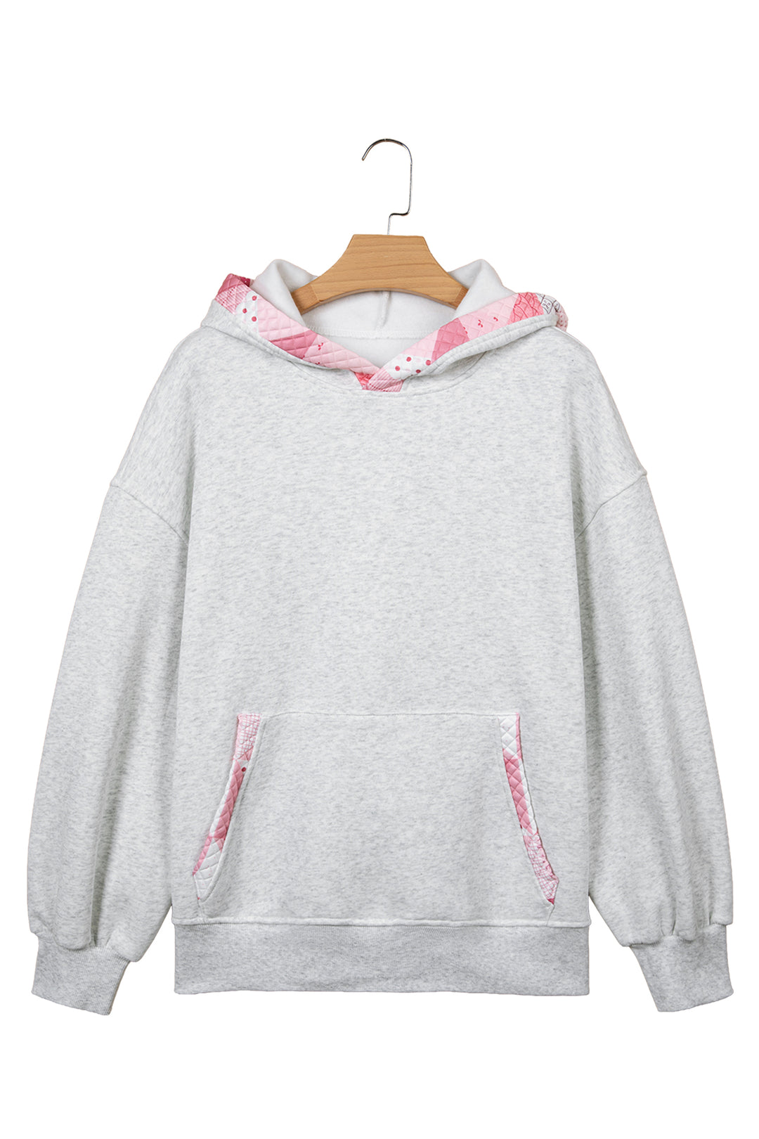 Gray Contrast Patchwork Oversized Hoodie