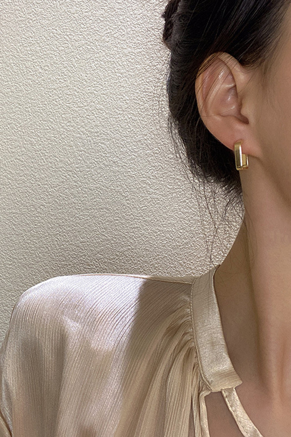 Square Hook Plated Alloy Stud Earrings